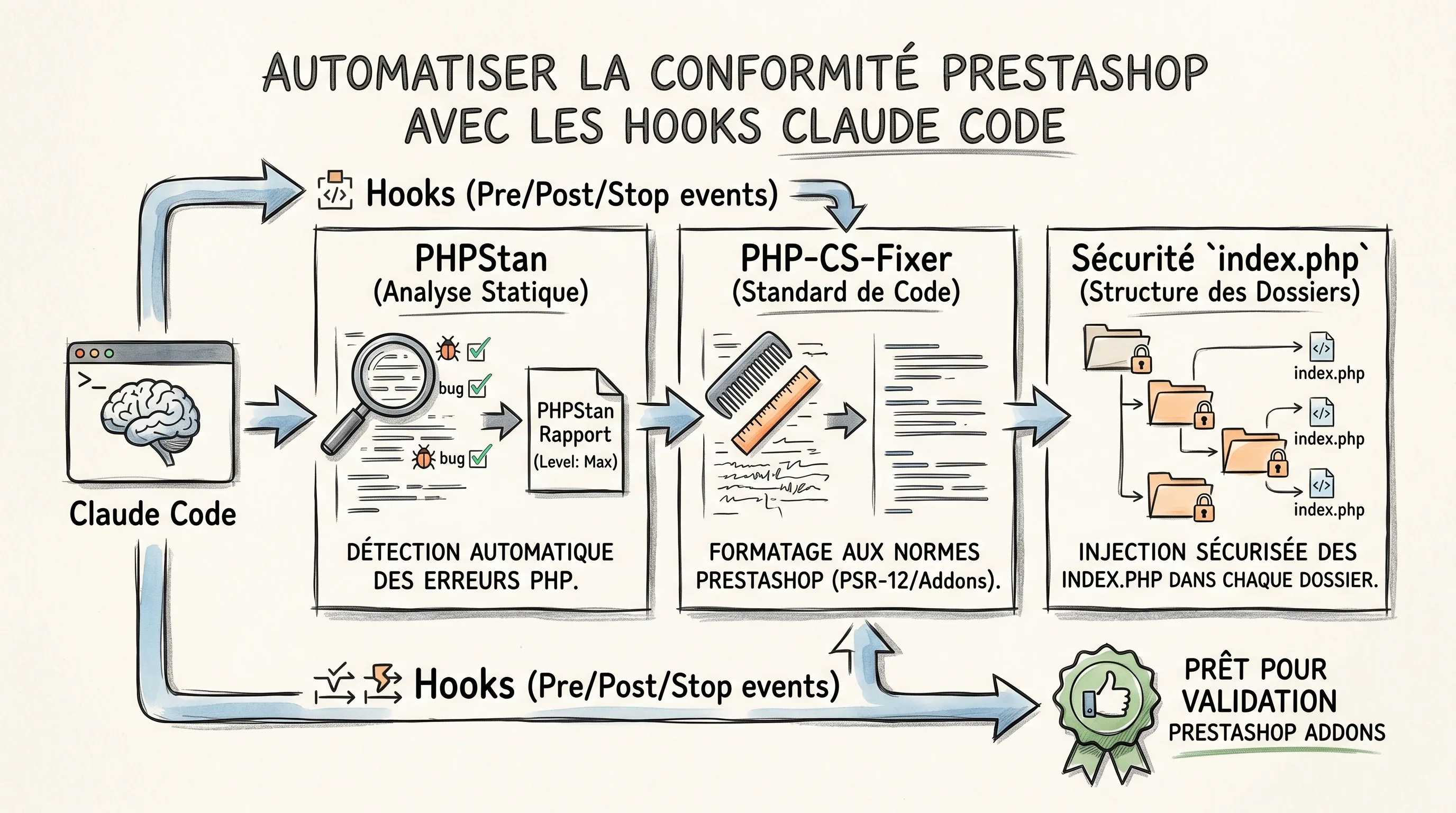 Claude Code Hooks : Automatiser la conformité de vos modules PrestaShop à 100%